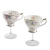 Tasse à cocktail en porcelaine sur pied en verre, motifs floraux Victorienne 100%Chef 20 cl (x 2)