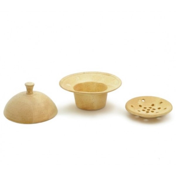 Cuit vapeur miniature Lluro en grès couleur sable Ø 12 cm 100% Chef (x 1)