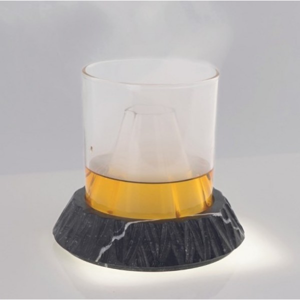 Verre  15 cl forme volcan avec base en marbre 100% Chef (x 1)
