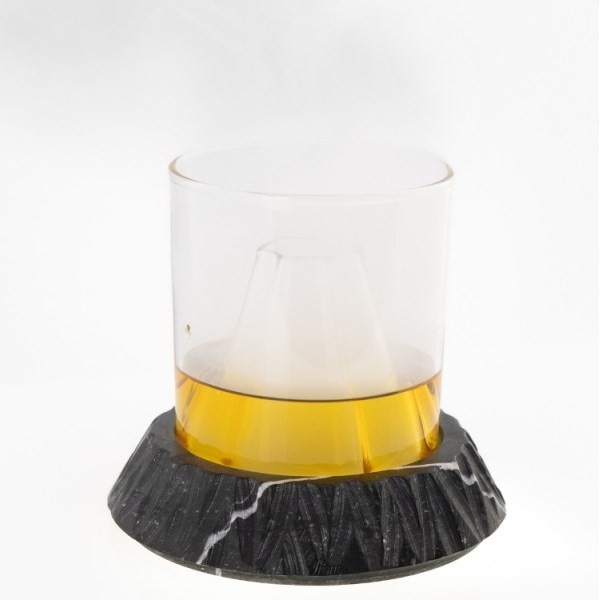 Verre  15 cl forme volcan avec base en marbre 100% Chef (x 1)