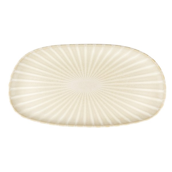 Assiette en grès sable mat Ephyre ovale 30 x 15.5 cm (x 6)