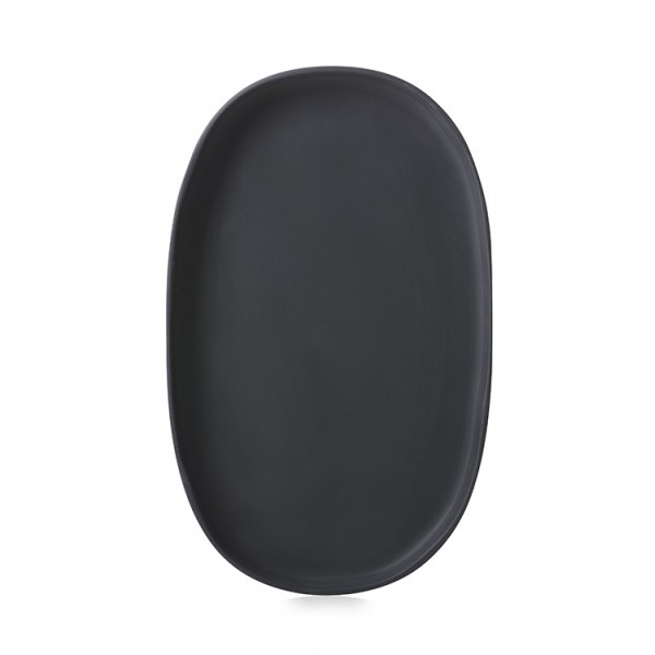 Assiette porcelaine Caractère noire Revol ovale 35.5 x 21.8 cm (x 4)