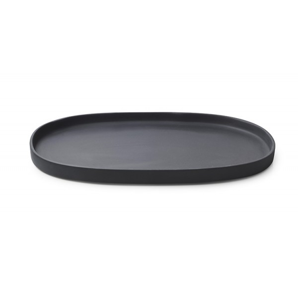 Assiette porcelaine Caractère noire Revol ovale 35.5 x 21.8 cm (x 4)