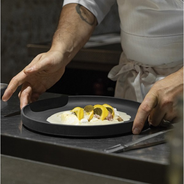 Assiette porcelaine Caractère noire Revol Ø 26 cm (x 4)