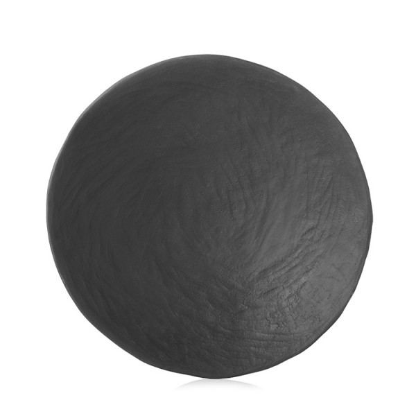 Assiette porcelaine Yli Revol creuse noire brute Ø 27cm (x 4)