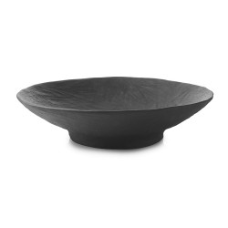Assiette porcelaine Yli Revol creuse noire brute Ø 27cm (x 4)
