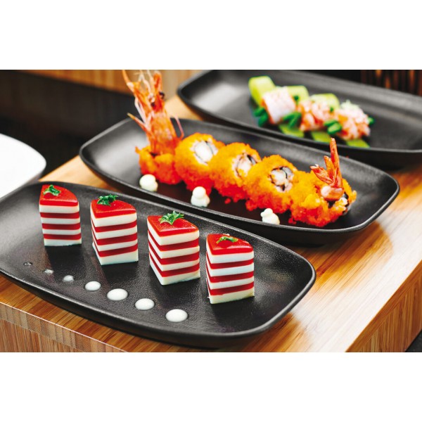 Assiette porcelaine Club, aspect fonte 36 x 21 cm (x 4)