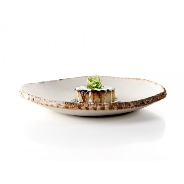 Assiette en grès creuse 100% Chef, Volcanic blanche 23 x 23 Ht 3 cm (x 3) Assiette en grès creuse 100% Chef, Volcanic blanche 23 x 23 Ht 3 cm (x 3)