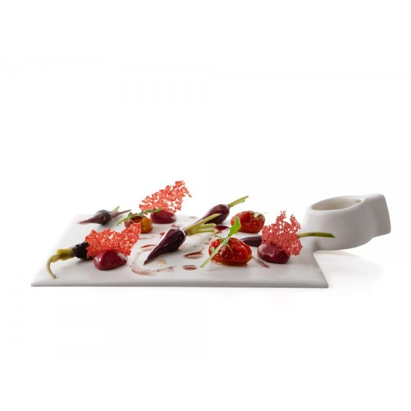 Assiette porcelaine 100% Chef Azada avec saucière 25 x 16 cm (x 3)