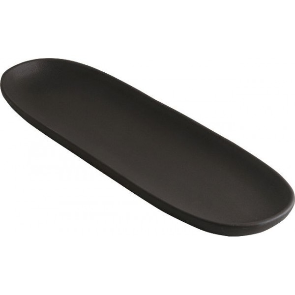 Assiette en terre cuite à tapas 33 x 10.5 cm, Koloréo noire (x 6)