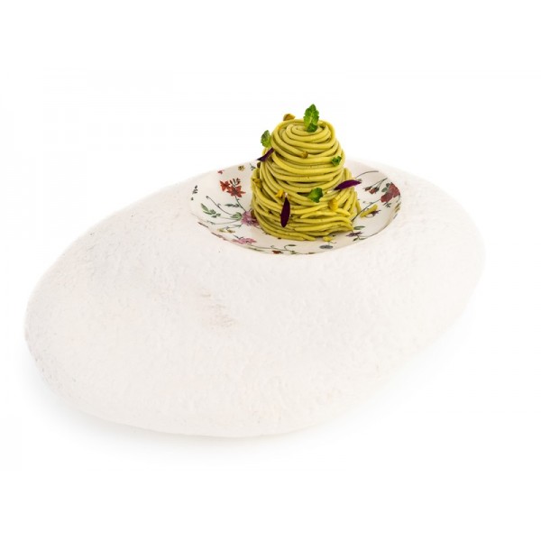 Assiette porcelaine 100%Chef, Big Rock motifs floraux 22 x 19 cm