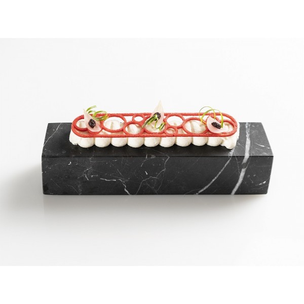 Bloc Podium en marbre noir 18 x 4 x 4 cm 100%Chef (x 2)