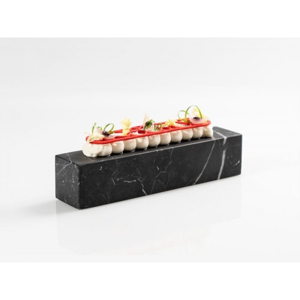 Bloc Podium en marbre noir 18 x 4 x 4 cm 100%Chef (x 2)