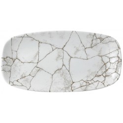Assiette porcelaine Kintsugi, forme oblong 29.8 x 15.3 cm (x 12)