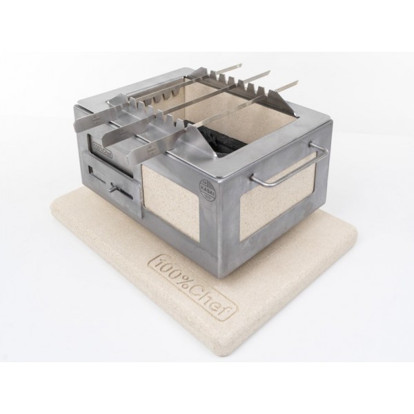 Support à brochettes + 6 brochettes pour barbecue Kasai Nano 