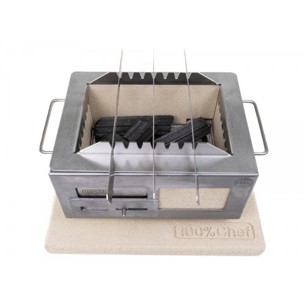 Support à brochettes + 6 brochettes pour barbecue Kasai Nano 