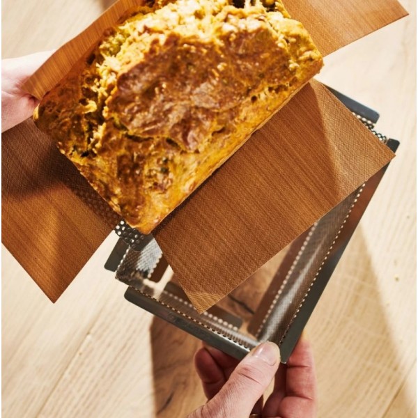 Feuille de cuisson anti-adhésive pour moule à cake perforé 15 x 10.3 cm (x 2)