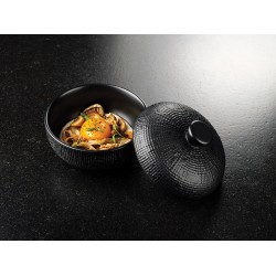 Cocotte mini ronde 30 cl Ø 11.5 cm en grès noir Matris (x 4)