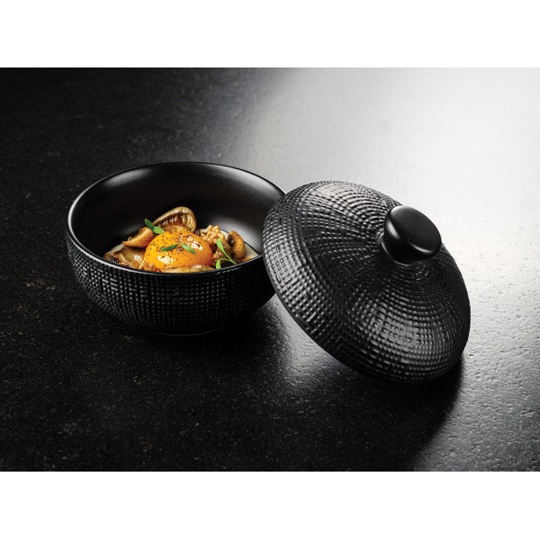 Cocotte mini ronde 30 cl Ø 11.5 cm en grès noir Matris (x 4)