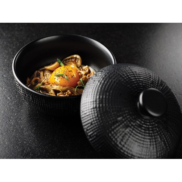 Cocotte mini ronde 30 cl Ø 11.5 cm en grès noir Matris (x 4)