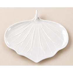 Assiette porcelaine Nervy Leaf 22 x 19 cm (x 4)