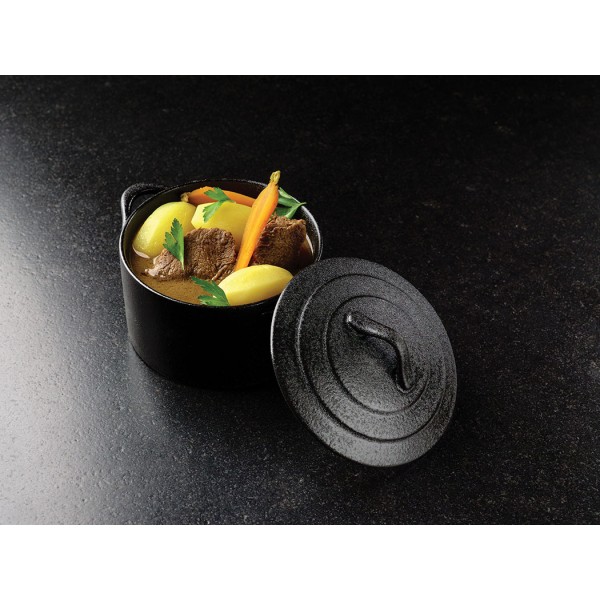 Cocotte mini ronde 50 cl Ø 12.5 cm en New Bone China effet fonte (x 2)