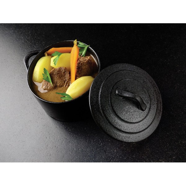 Cocotte mini ronde 50 cl Ø 12.5 cm en New Bone China effet fonte (x 2)