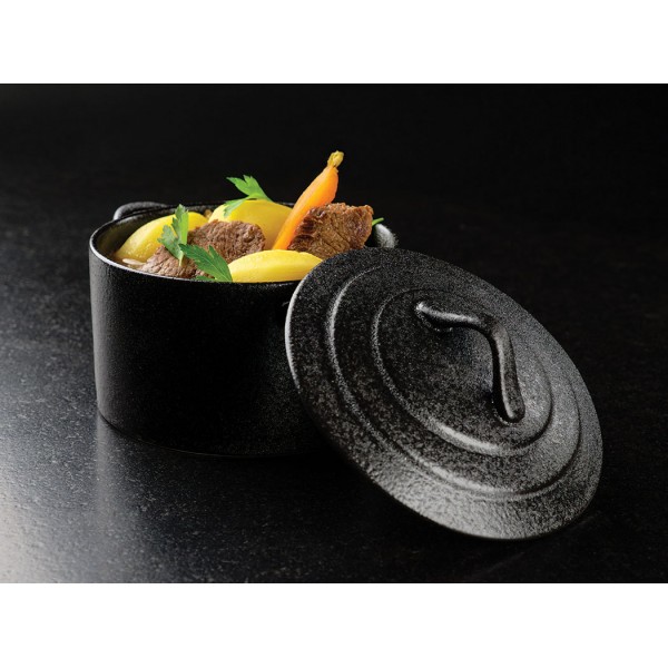 Cocotte mini ronde 50 cl Ø 12.5 cm en New Bone China effet fonte (x 2)