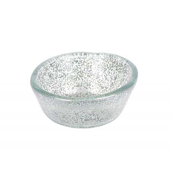 Saucière  6 cl en verre moucheté gris Ø 6.5 cm Ht 2.5 cm (x 24)