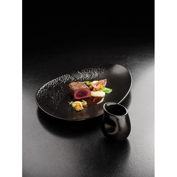 Assiette en New Bone China In Situ noire oblong 33 x 23 cm (x 4)