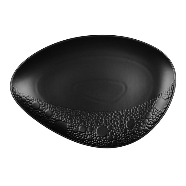 Assiette en New Bone China In Situ noire oblong 33 x 23 cm (x 4)