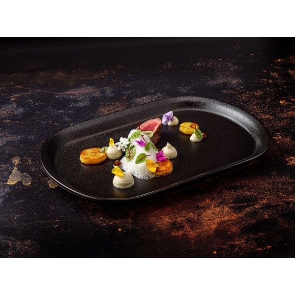 Assiette en New Bone China In Situ noire 27 x 20 cm (x 6)