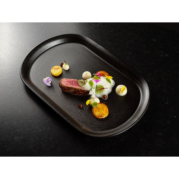 Assiette en New Bone China In Situ noire 27 x 20 cm (x 6)