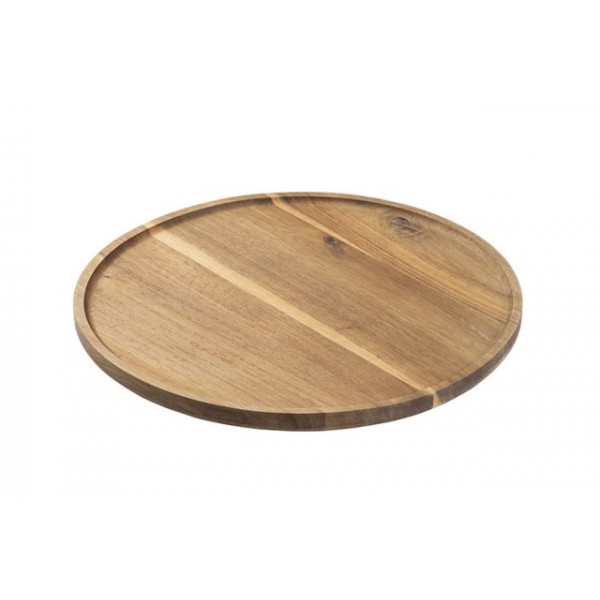 Plateau tournant de présentation Ø 33 cm en bois d'acacia