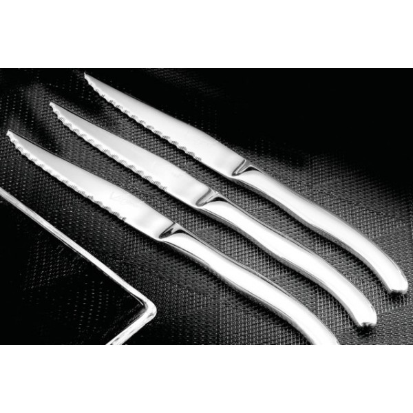 Couteau à steak 23 cm forgé, acier inoxydable 18.10 Virgule (x 12)