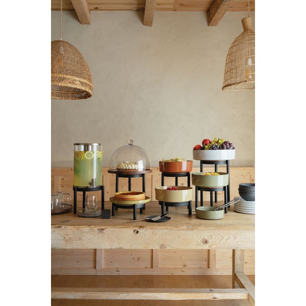 Réhausse ronde en métal noir mat Ø 24 cm Ht 26.5 cm sans plateau (x 1)