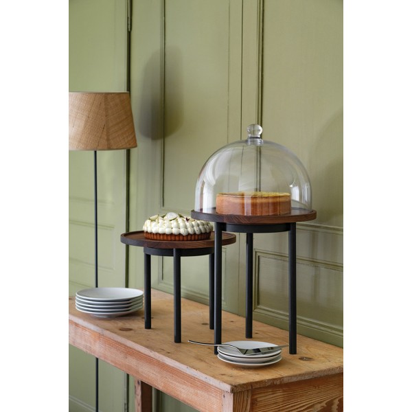 Réhausse ronde en métal noir mat Ø 24 cm Ht 26.5 cm sans plateau (x 1)