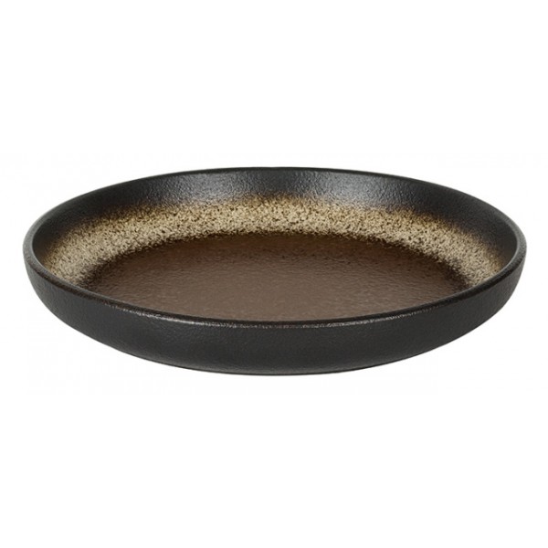 Assiette porcelaine Terre d'Ombre, creuse Ø 20 cm (x 4)