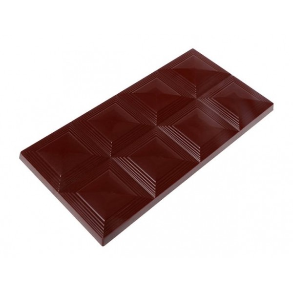 Moule à chocolat tablette 155 x 78 mm Ht 8 mm, 8 carrés (3 empreintes 100 g)