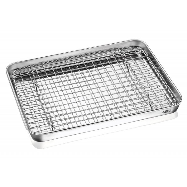 Plat japonais en inox avec grille 31 x 24 cm