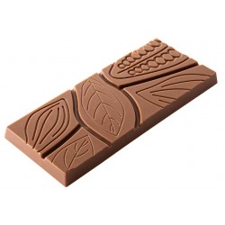 Moule à chocolat tablette 118 x 50 mm Ht 7 mm Cabosse (6 empreintes 50 g)