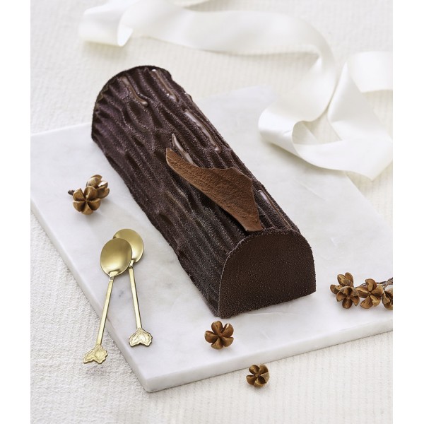 Kit bûche décor moule et tapis relief effet bois