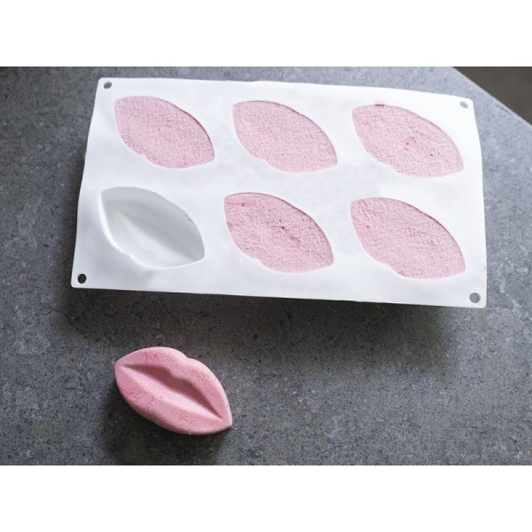 Moule en silicone 100%Chef forme lèvre (6 empreintes)