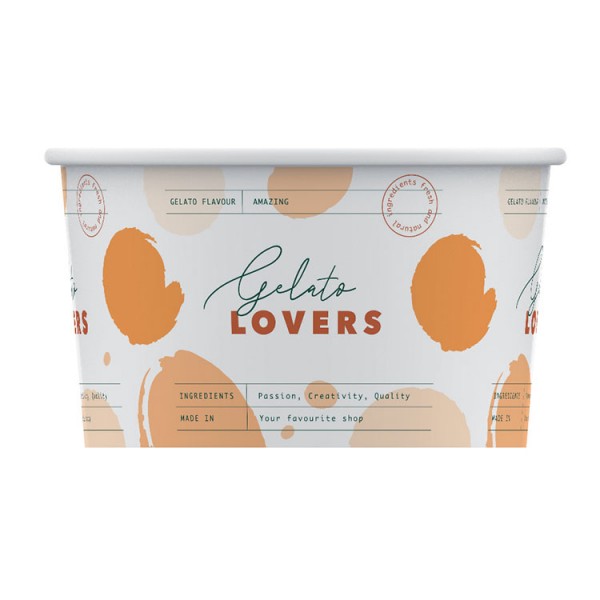 Pot en carton  14 cl à glace Lovers Ø 80 mm (x 1000)