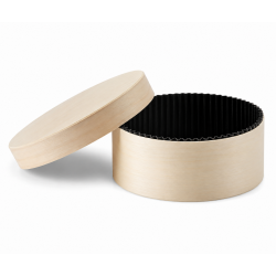 Boite à fromage en peuplier 100 cl avec caissette noire Ø 16.3 Ht 6 cm (x 36)