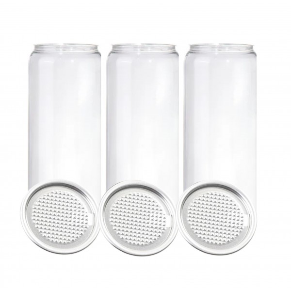 Echantillon de 3 canettes PET 50 cl et 3 couvercles à aliments (1 lot maxi par commande)