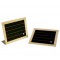 Etiquette chevalet façon ardoise PVC cadre bois x 24 + 1 feutre blanc