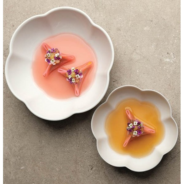 Coupelle en porcelaine Ø 13.6 cm 25 cl, Fleur (x 6)