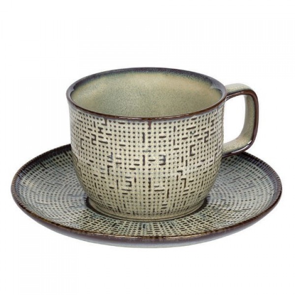 Tasse à thé Ø 9 cm 25 cl et sa sous tasse en porcelaine Matris (x 6)