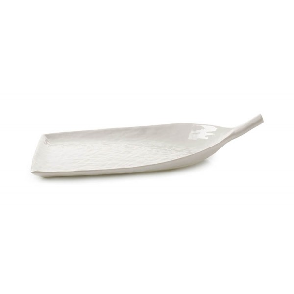 Plat en porcelaine Yli Revol forme pelle blanche 42 x 21 cm (x 2)